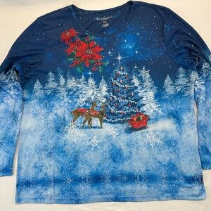 Gloria Vanderbilt Plus size Christmas shirt- XXL